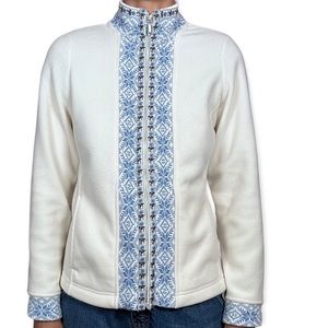 L.L.Bean fleece zip up with aztec detail